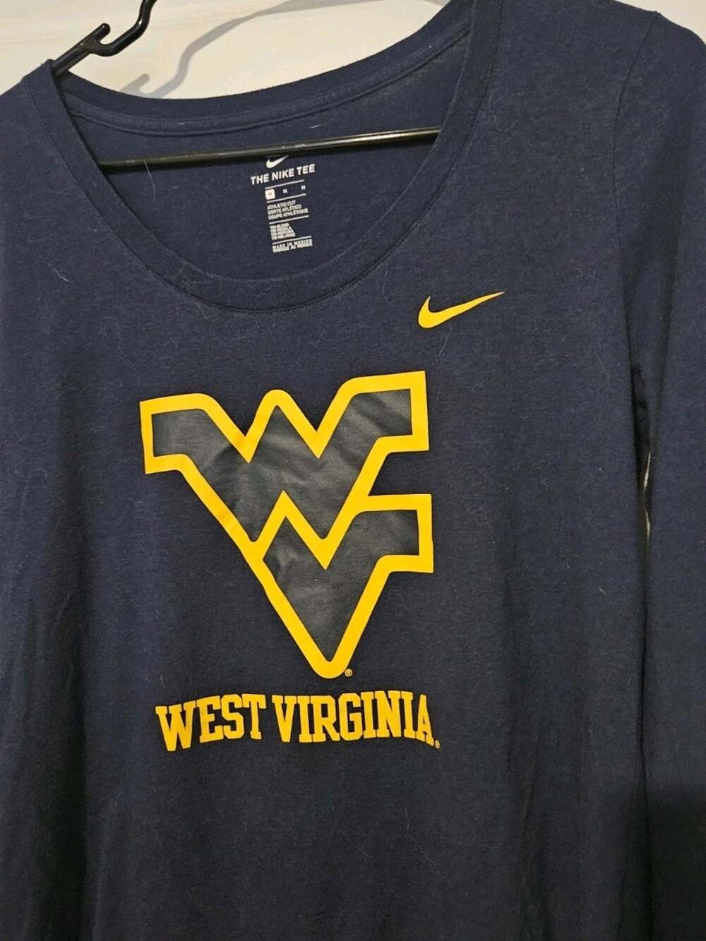 Nike West Virginia Mountaineers Women M Long Sleeve Shirt WVU Tri Blend NCAA